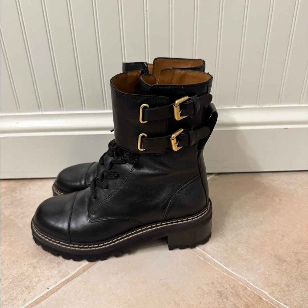 Women's Black Leather Ankle Boots